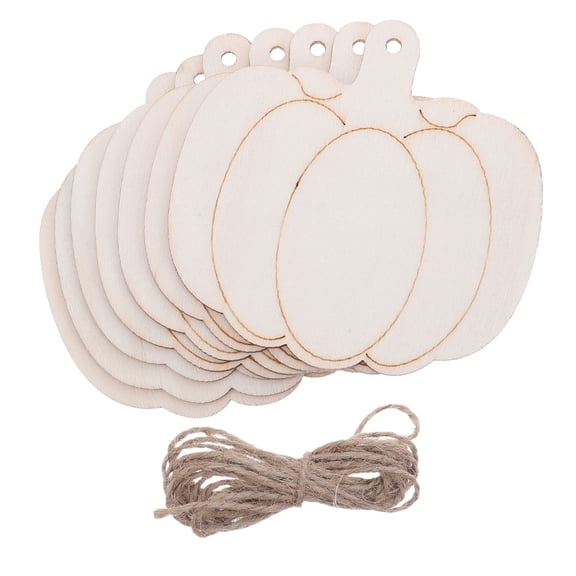 TEHAUX 30Pcs Diy Supplies Blank Wood Ornaments with Khaki for Party Decoration