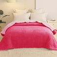 thumbnail image 3 of Exclusivo Mezcla Queen Size Reversible Sherpa Fleece Blanket, Soft Plush Blanket for Bed Sofa, Warm Fluffy Blankets for All Season, 90"x90", Hot Pink/ Light Pink, 3 of 8