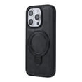 thumbnail image 4 of Magnetic for iPhone 12 Pro / iPhone 12 6.1" Case with Ring Stand, Protective PU Leather Phone Case Grip Loop, Compatible with Mag-Safe, Built-in Kickstand Cover for iPhone 12 Pro / 12 6.1", Black, 4 of 10