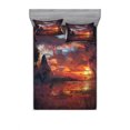 thumbnail image 2 of Scenery Bedding Set with Sheet & Covers, First Age Seemed View with Safari Wild Animals Gazelles and Forest Image, Printed Bedroom Decor 2 Shams, 4 Sizes, Multicolor, by Ambesonne, 2 of 3