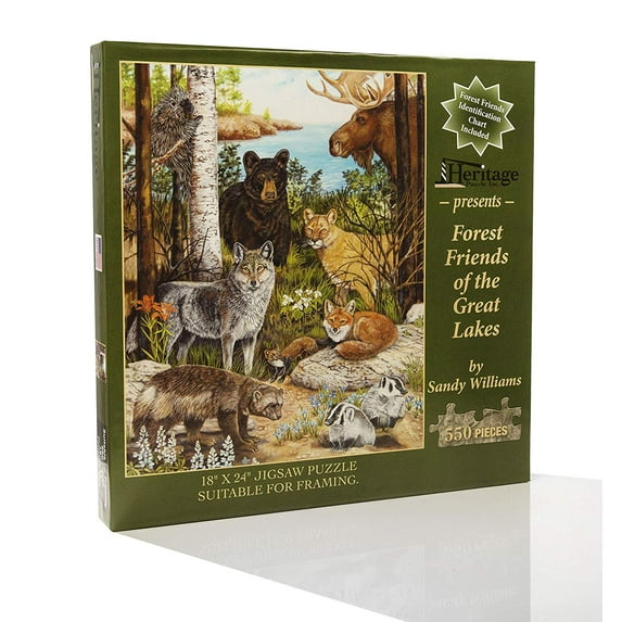 Heritage Puzzle Inc. Forest Friends Of The Great Lakes Jigsaw Puzzle (550-Piece)