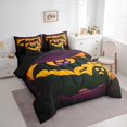 thumbnail image 3 of Manfei Funny Ghost 7-Piece Twin Bedding Sets,Happy Halloween Bedding Comforter Set,Spooky Bats Sheet Sets For Teens,Ultra Soft Home Decor Reversible, 3 of 8