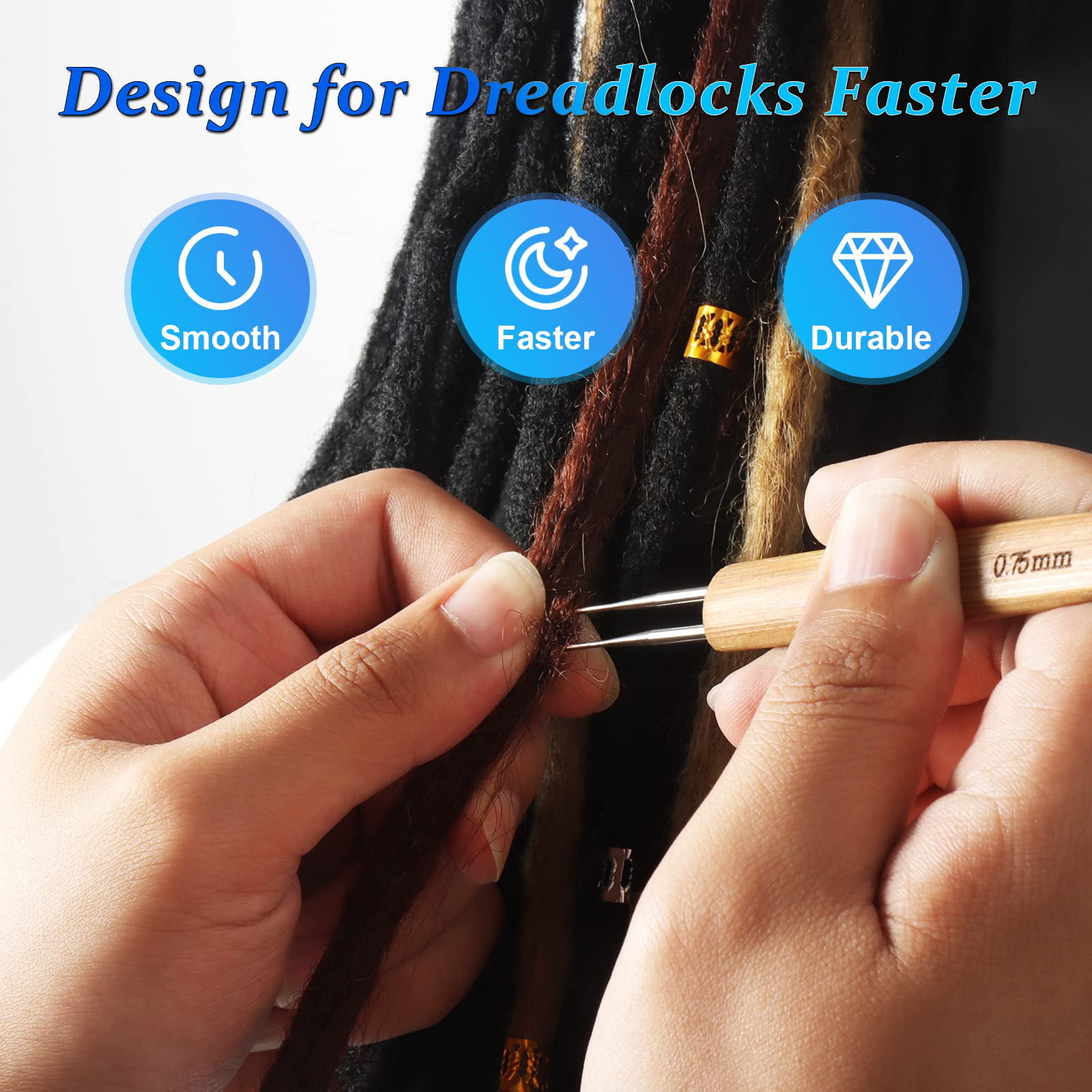 Dreadlock G Crochet Hook 0.5/0.75mm Crochet Needle Hair Pricker Hair Braid ）