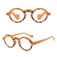 thumbnail image 3 of Women Thick Retro Small Round Orange Reading Glasses Fashion Trendy Personalized Presbyopic Glasses Plastic Readers +1.50, 3 of 3