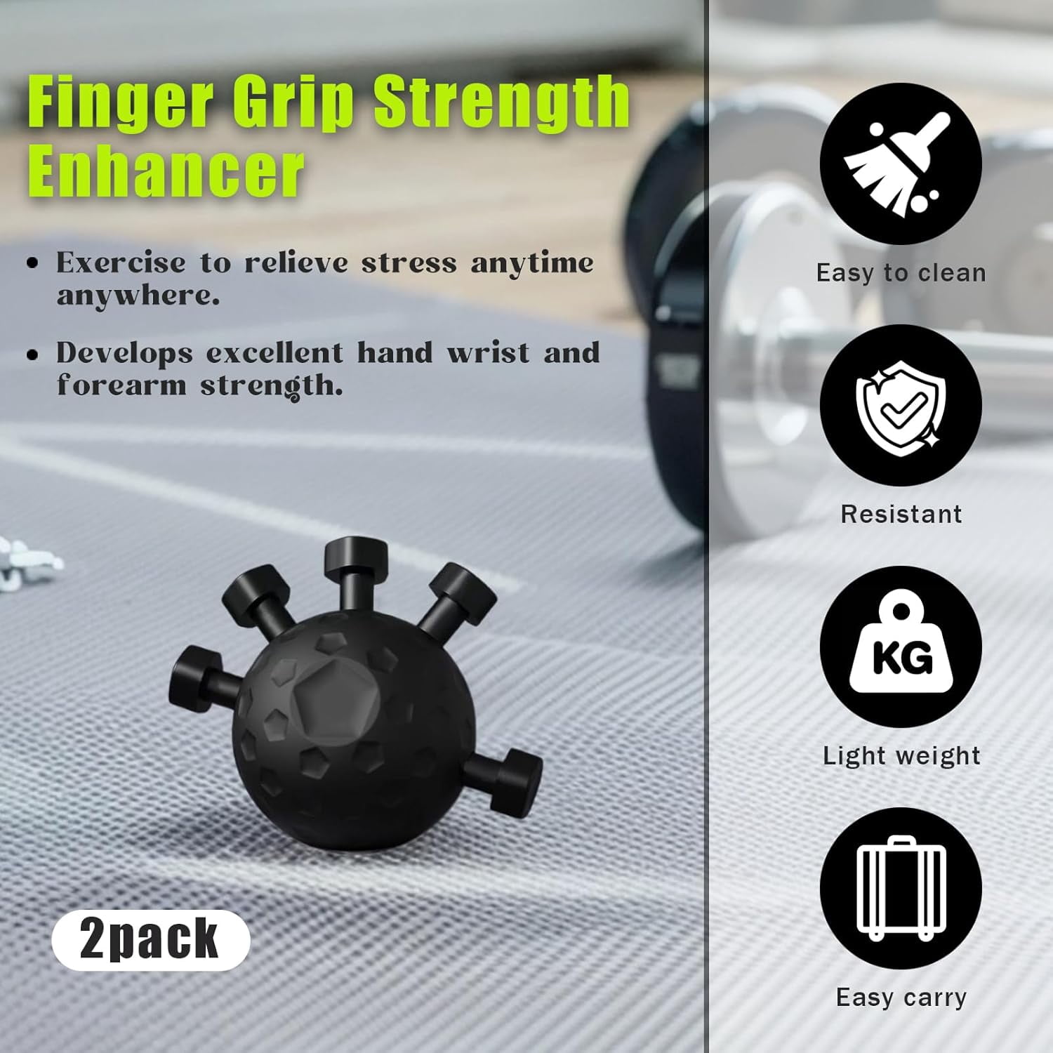 CATPAN 2 Pack Finger Grip Strengthener, Finger Strengthener, Finger Strength Trainer, Adjustable Hand Grip Strengthener, Grip Strength Trainer Ball