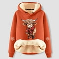 thumbnail image 4 of Chandail en Molleton Grande Taille, Sweat à Capuche Doublé Imprimé Vache Mignon Mode Décontractée Manches Longues pour Confort Confortable, Chandail en Molleton Col Rond Femmes, Taille : 3TG, 4 of 5