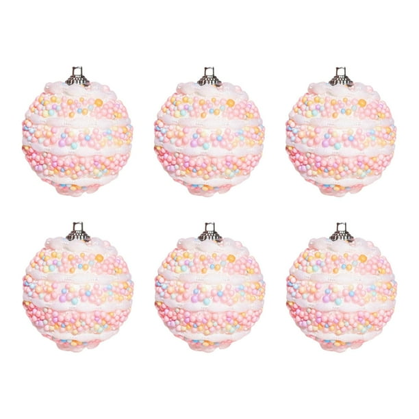 6 bolas navideñas decorativas de 6 cm, reutilizables y novedosas. Estilo D