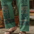 thumbnail image 5 of SGFCWSX Mens Harem Pants Elastic Waist Drawstring Patchwork Loose Boho Hippie Beach Casual Pants Green Size 2XL, 5 of 5
