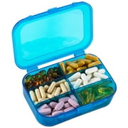 Vitamin Organizer - Travel Pill Organizer Box & 6 Compartment Daily Medicine Case Container for Organizing Your Pills, Medications, Supplements, Vitamins and Fish Oils for Every Day Use by MEDca