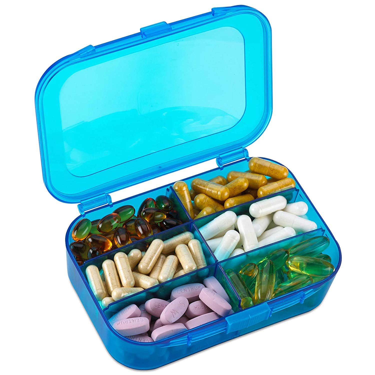 Vitamin Organizer Travel Pill Organizer Box 6 Compartment Daily 