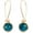 Gold - Blue Green Stone, variant on Peacock Blue Druzy Threaders - Boho Glitter Long Drop Earrings for Women