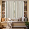 thumbnail image 3 of Farmhouse Stripe Kitchen Curtains 63 Inch Length, Boho Country Vintage Green Striped Tiers Curtains for Living Room Berdoom Bathroom, Light Filtering Drapes Window Treatment 2 Panels 42"Wx63"L, 3 of 9