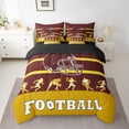 thumbnail image 2 of Homewish Boys Ball Lovers 7pcs Bedding Comforter Set,Rugby Football Sport Queen Bedding Sets,Red Orange Queen Sheet Sets For Teens,Ultra Soft Home Decor Reversible, 2 of 8