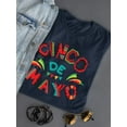 thumbnail image 3 of Cinco De Mayo Chili Lettering Shaped T-Shirt Women -Image by Shutterstock, Female x-Large, 3 of 4