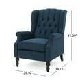 thumbnail image 4 of Noble House Walter Fabric Pushback Recliner, Set of 2, Blue, 4 of 12