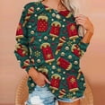 thumbnail image 5 of Enjoytime Christmas Shirts for Women Oversized Womens Crewneck Sweatshirt Casual Long Sleeve Pullover Tops Print Loose Fit Tunic Sweatshirts Winter Comfy Tops, 5 of 6