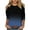 Blue, variant on T Shirts Elbow Sleeve Blouse Women's Fashion Printed T-shirt 3/4 Sleeves Blouse Round Neck Casual Tops