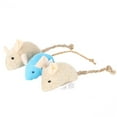 thumbnail image 2 of Flmtop 3Pcs Pet Cat Kitten Playing Plush Simulation Rat Mouse Scratch Bite Chewing Toy Khaki Blue, 2 of 9