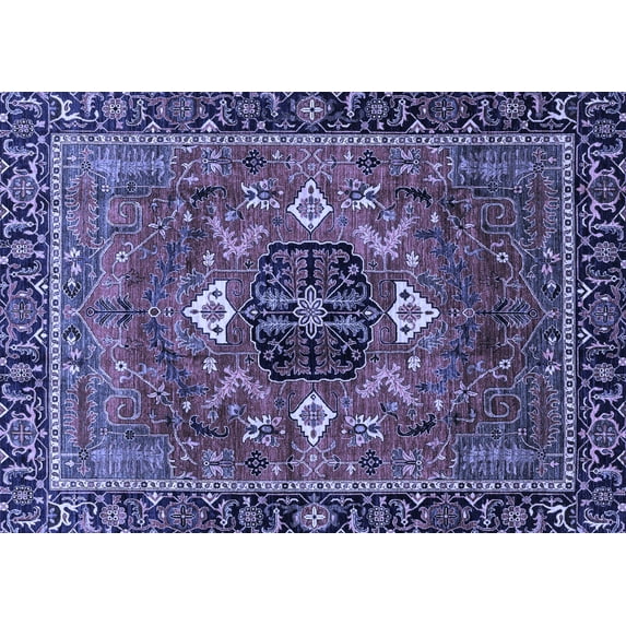 Ahgly Company Indoor Rectangle Persian Blue Traditional Area Rugs, 7' x 10'