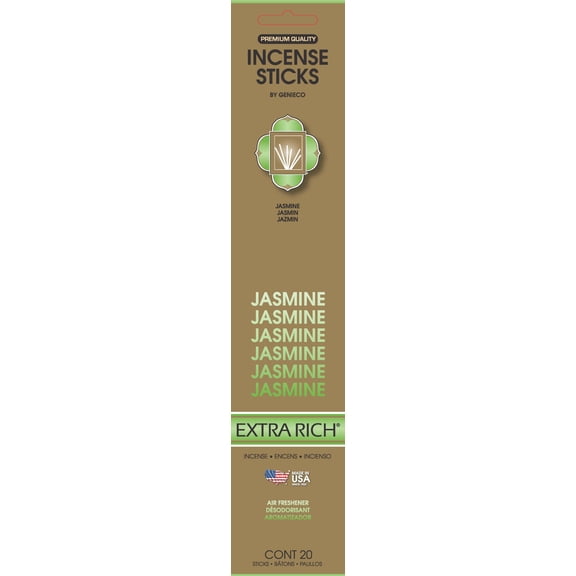GENIECO Extra Rich Jasmine Incense Sticks-20 Ct