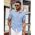 thumbnail image 3 of COOFANDY Cooling Shirts for Men Untucked Shirts Casual Short Sleeve Button Down Summer, 3 of 5