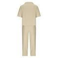 thumbnail image 6 of Clearance!NMMUED Linen Sets for Women 2 Piece, Lounge Sets for Women, Short Sleeve Shirts for Women, Linen Pants Women, Women Beach Fashion, Beige L, 6 of 7