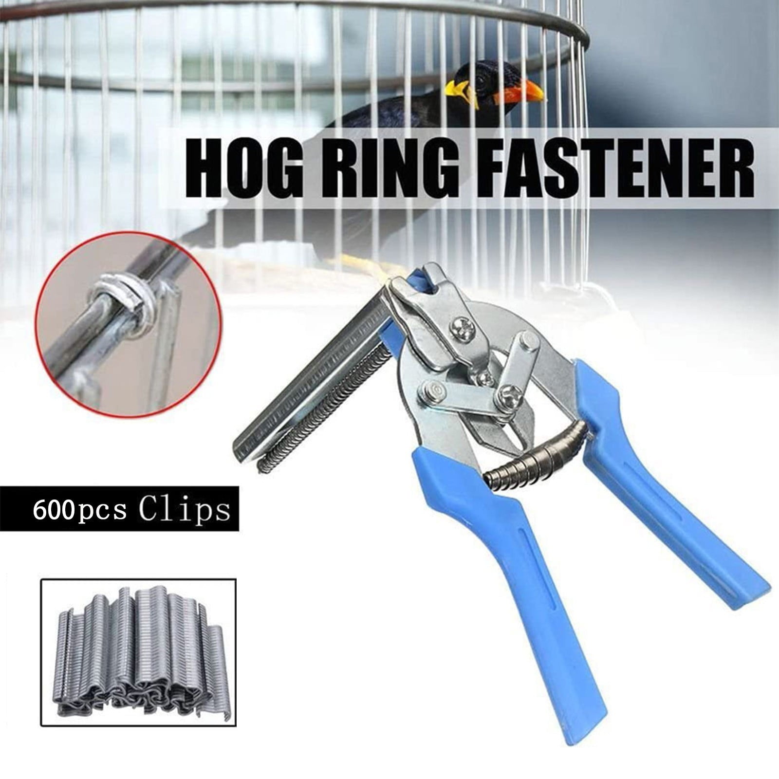 Vacemry 2Pcs Pliers, M Type Nail Ring Pliers for Fence and Cage Building, Automatic Nailing Pliers with Clips, Wire Fastening Pliers for Upholstery and Crafts, Heavy Duty Pliers for DIY and Repair