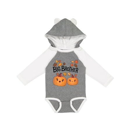 

Inktastic Big Brother Pumpkins with Fall Leaves Gift Baby Boy Long Sleeve Bodysuit