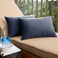 thumbnail image 2 of Sunbrella  Spectrum Indigo Indoor/Outdoor Knife Edge Pillow (Set of 2) 12 in H x 24 in W, 2 of 5