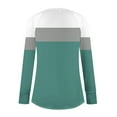 thumbnail image 5 of UTSJKR Womens Color Block Tunic Tops to Wear with Leggings Long Sleeve Thumb Hole Shirts Crew Neck Curved Hem Basic Graphic Tees Green M, 5 of 5