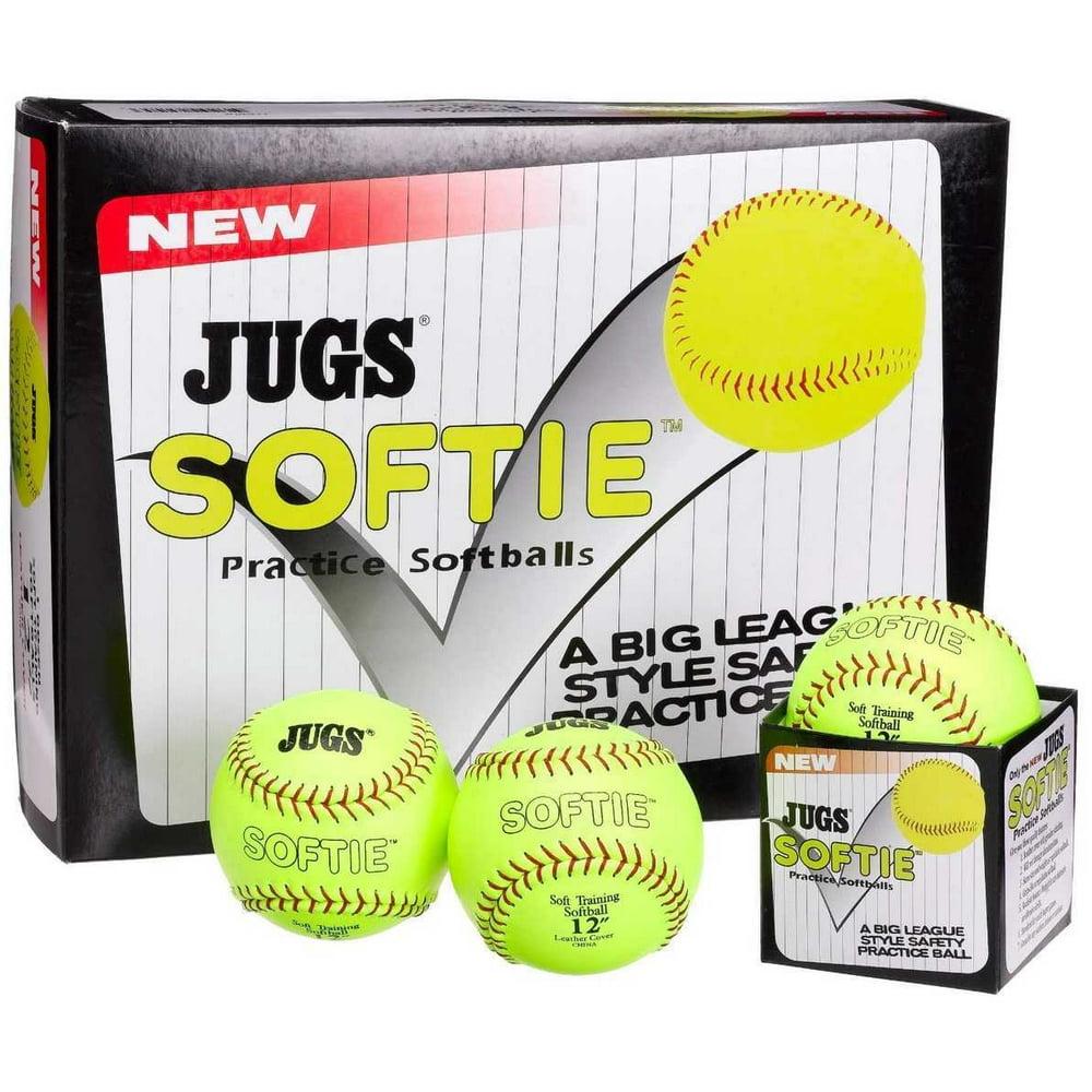 (12 pack) JUGS 12" SOFTIE Fastpitch Leather Softball Training Balls