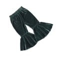 thumbnail image 1 of Seyurigaoka Kids Baby Girls Velvet Bell-Bottoms Long Flared Trousers Casual Elastic Waist Pants, 1 of 6