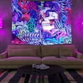 thumbnail image 3 of Tapiz de pared con diseño de esqueleto de Halloween con psicodélicos fluorescentes, 3 of 3