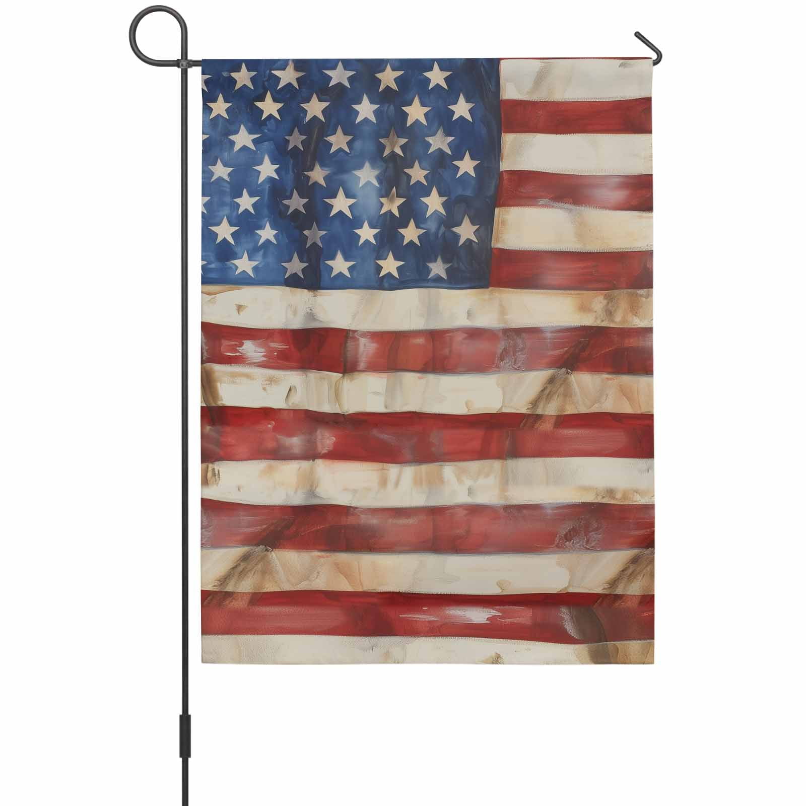Vintage US Flag House Flag 28 x 40 Inches Stars And Stripes Weather Proof Outdoor Patio Flags Double Sided Small House Decoration for Yard Lawn Outside Home