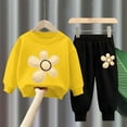 thumbnail image 2 of Hessimy Toddler Boys Girls Spring Summer 2Pcs Long Sleeve Sweatshirt Elastic Jogger Pants Sweatsuit(Yellow,7-8 Years), 2 of 4