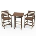 thumbnail image 2 of LOYALICE 3PC Wider-Size Outdoor Bar Stools, Oversize Tall Adirondack Chiar, Plastic Balcony Chair Set, Patio Furniture Set, Brown, 2 of 9
