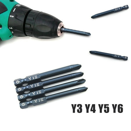 

4pcs 65mm 1/4in Hex Shank Tri-wing Electric Screwdriver Bit Magnetic Set Y3-Y6