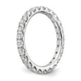 thumbnail image 4 of 14K White Gold Ring Band Eternity Diamond Round 1 1 2CT U Shared Prong , Size 8, 4 of 5