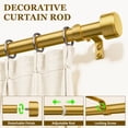 thumbnail image 2 of Heavy Duty Adjustable Curtain Rods for Windows, 1-Inch Diameter Curtain Rod, 32-96 Inches (Bright gold), 2 of 7