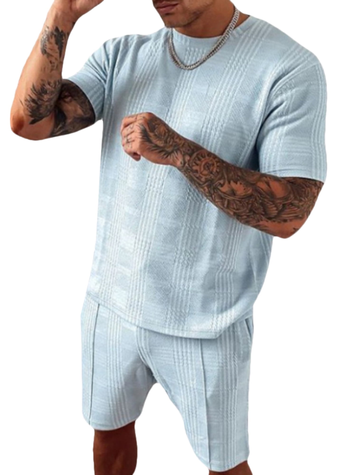 Summer Short Sleeve T-Shirt Tops Shorts Men's New Tracksuits Set Sport Suit Gym Summer Short Sleeve T-Shirt Tops Shorts Men's New Tracksuits Set Sport Suit Gym