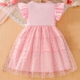 thumbnail image 5 of Annhoo Toddler Girls Tulle Dresses Summer Crew Neck Ruffle Sleeveless Bow Princess Holiday Cute Dress 1-8 Years, 5 of 9