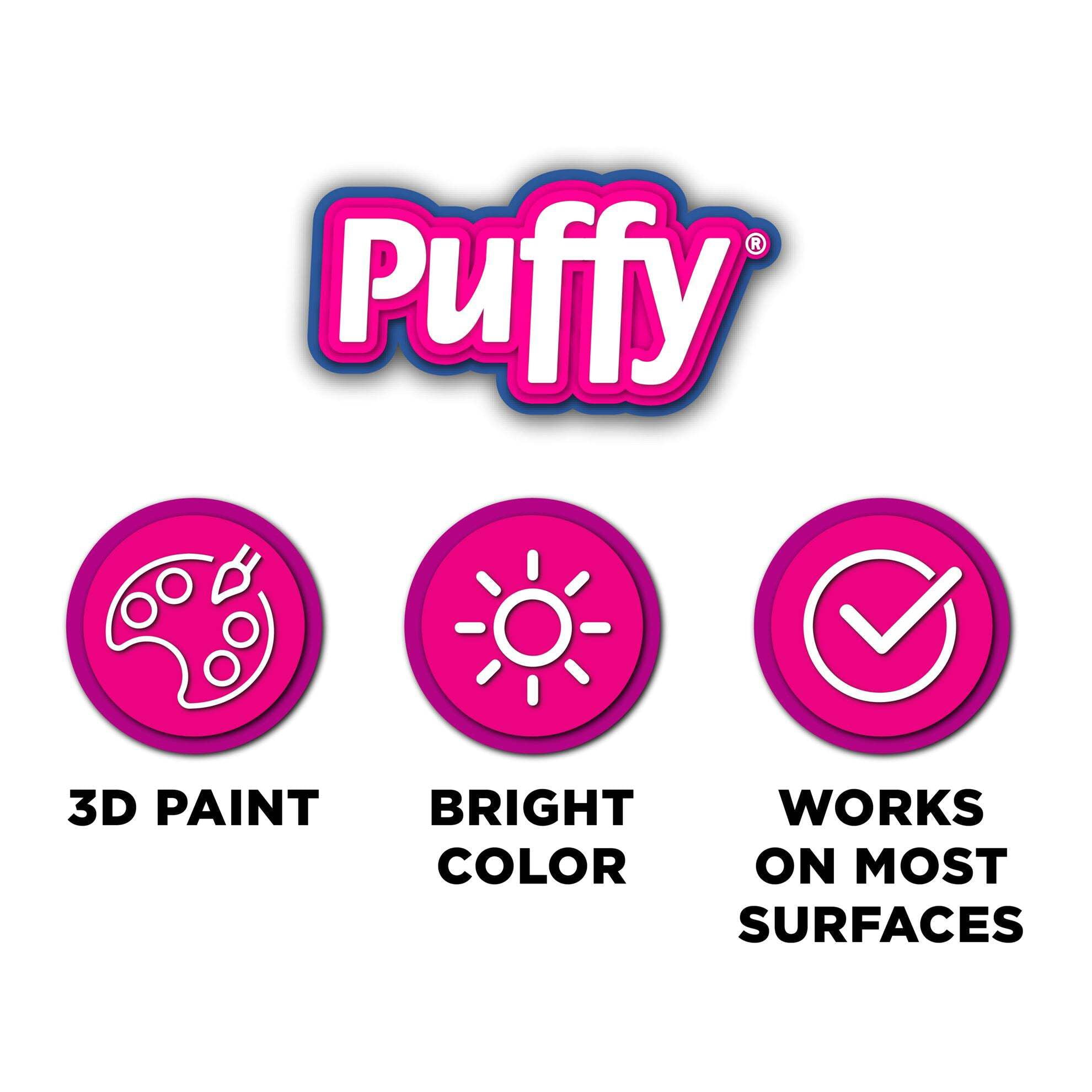 Puffy Paint Artist Pack, Multi-Surface, Permanent 3D Designs, Use on Rocks, Shirts, Shoes, and More, 24 colors