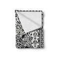 thumbnail image 2 of Ethnic Soft Flannel Fleece Throw Blanket, Mandala Floral Lace Oriental Paisley Design Lace Image Artwork, Cozy Plush for Indoor and Outdoor Use, 60" x 80", Charcoal Grey White, by Ambesonne, 2 of 6