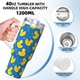 thumbnail image 3 of Sikiie Rubber Duck Insulated Stainless Water Bottle Lid Travel Mug Cup Insulated Tumblers Cup 40oz Ice Bully With Handle, 3 of 8