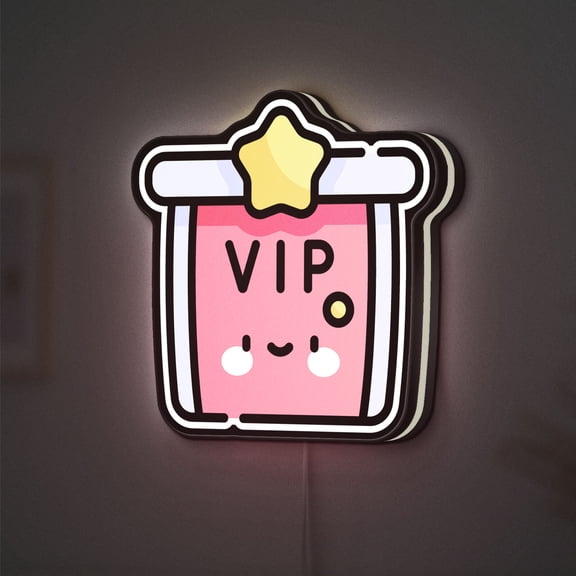 VIP 3D Novelty Light Box, Sleek Lounge Decor for Private Events and Premium Guest Areas (Height 8 inch, 20cm)