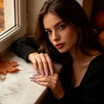 thumbnail image 6 of 24Pcs Halloween Press On Nails Long Coffin, Pumpkin French Tip False Nails with Glossy Finish, Full Cover Glue On Artificial Nails, Reusable Holiday Stick On Nail Set for Women, 6 of 9