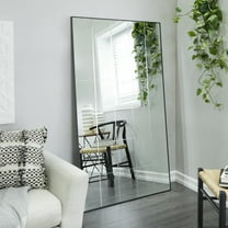 DecMode 37"W, 67"H Rectangle Wall Mirror, Black