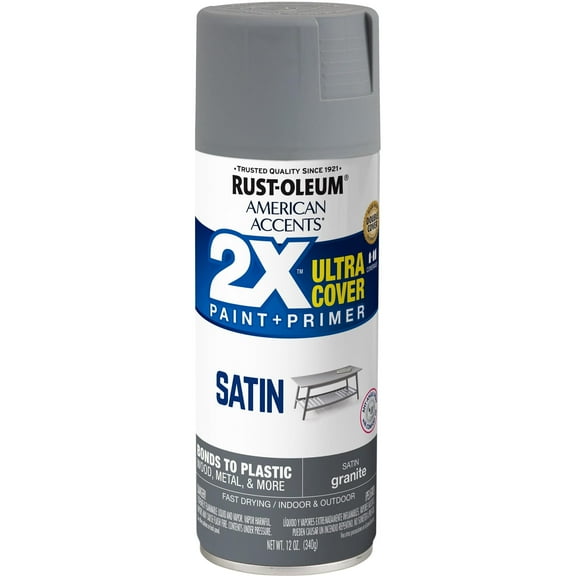 Rust-Oleum American Accents Ultra Cover 2x Granite Satin 12 oz Spray Paint, 2 Pack