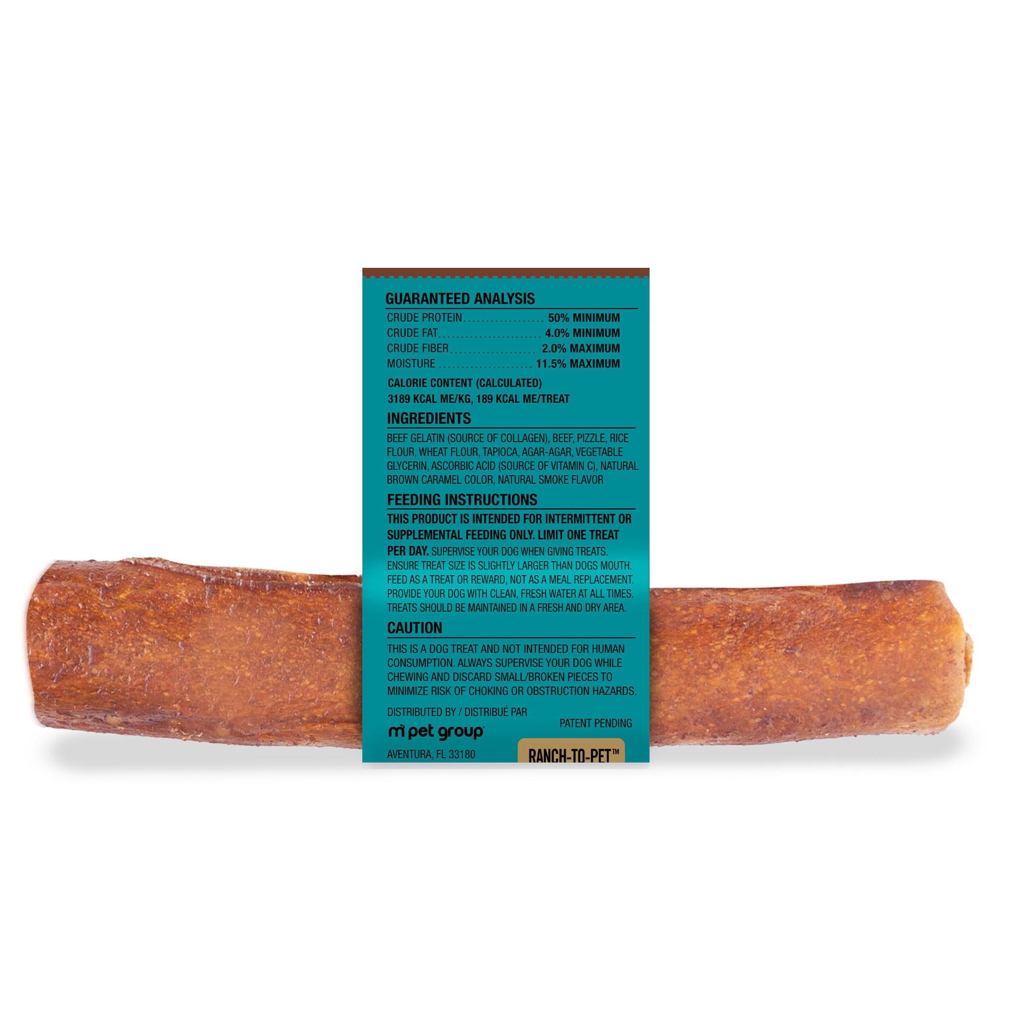 (4 pack) TruRanch All-Natural Rawhide Alternative Dog Treats, Medium Bully Roll, 1 Count