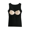 thumbnail image 5 of Aboser Built in Bra Tank Tops for Women High Neck Workout Camisole Cozy Seamless Basic Undershirt Summer Casual Sleeveless Tank Top, 5 of 7